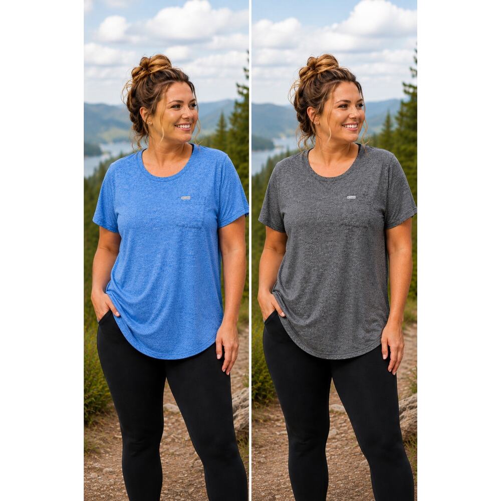 Columbia Cades Cape Tee Lot of 2 XXL Omni-Wick Heather Pocket Active Tops